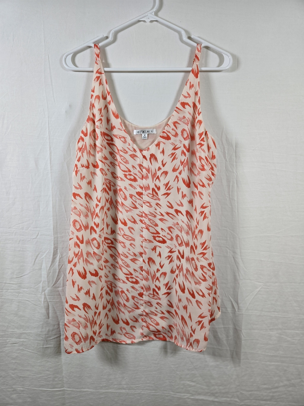 CAbi Coral and Cream Printed  Cami